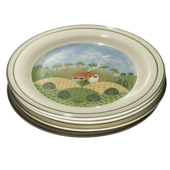 Sangostone Country Cottage Dinner Plates 10.5" Dia. Set Of Four - Picture 2 of 10